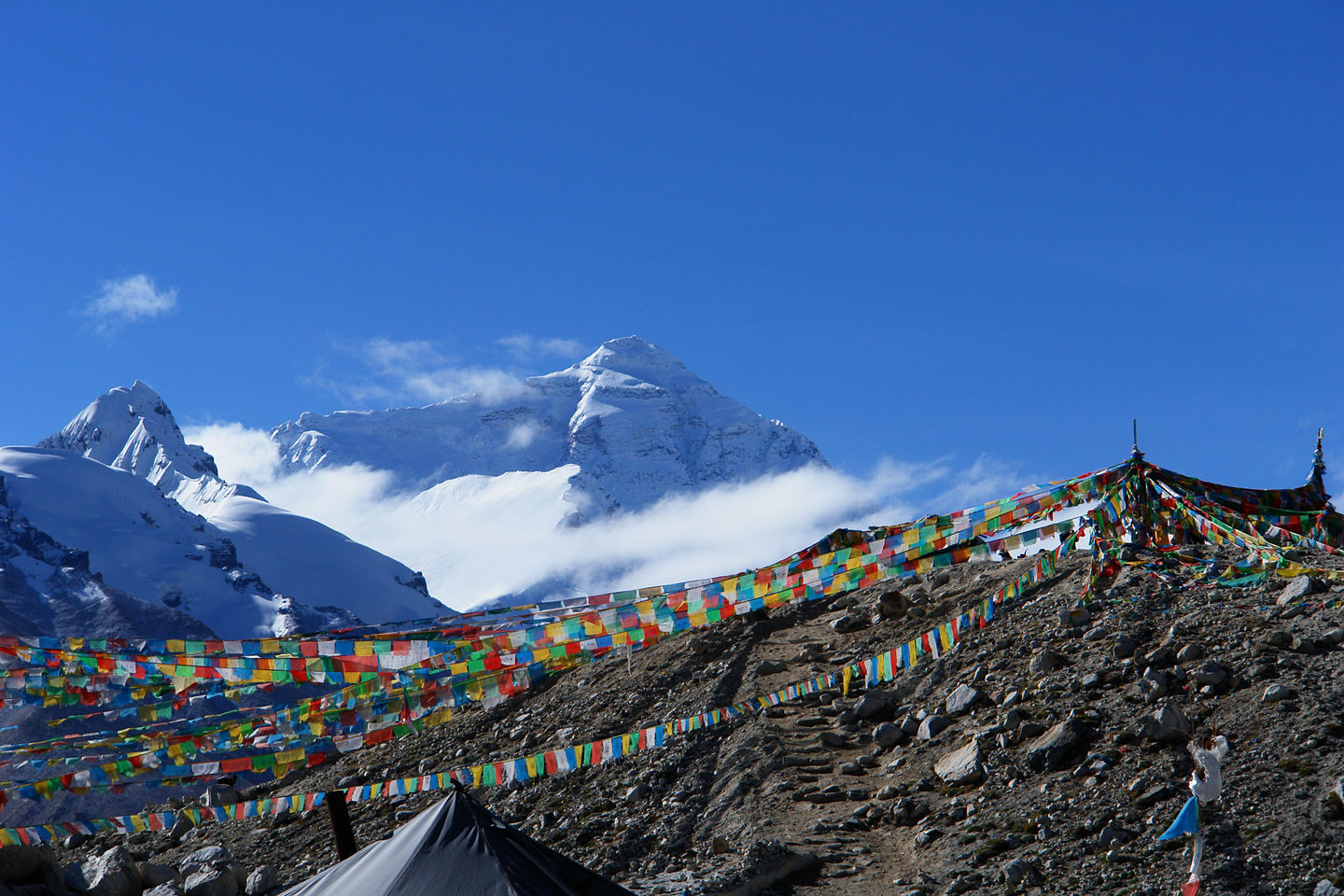 要與天比高的聖母峰 : 聖母峰營地－日喀則地區某處